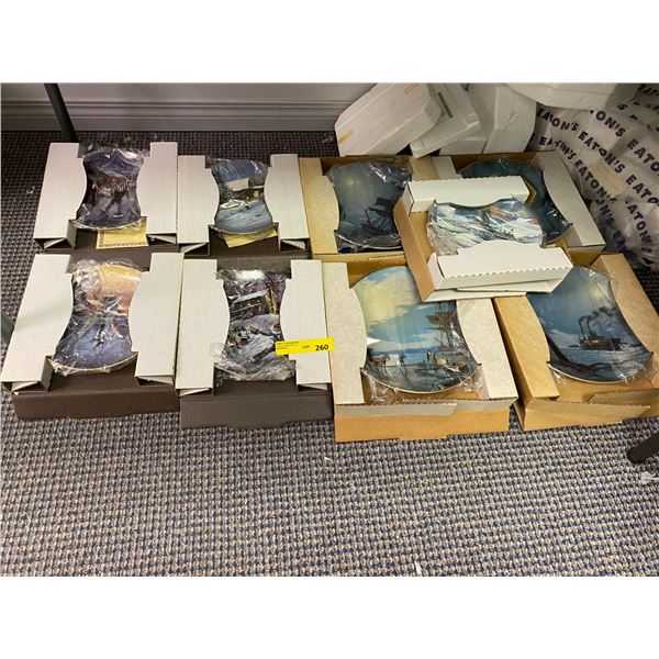 Collectors Plates in Boxes - 9 Historic Ships & Hockey Plates - 9 plates - all in excellent conditio