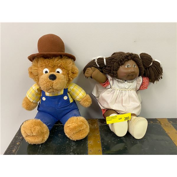 Group of Two Collectible Dolls - Cabbage Patch Doll 14D and Papa Bear from Bearenstein Bears