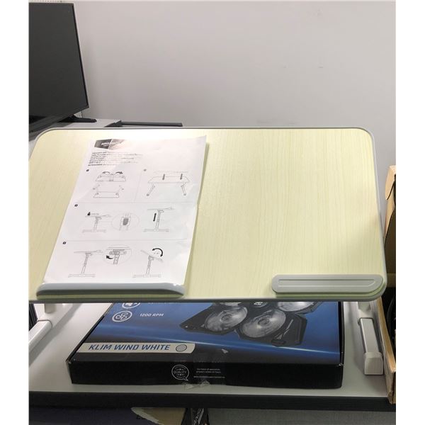 Amazon Basics - Adjustable Laptop Table/ KLIM Wind White Laptop Cooling Pad