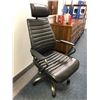 Image 1 : Black Leather Office Chair - Estate Item - wear on the black leather