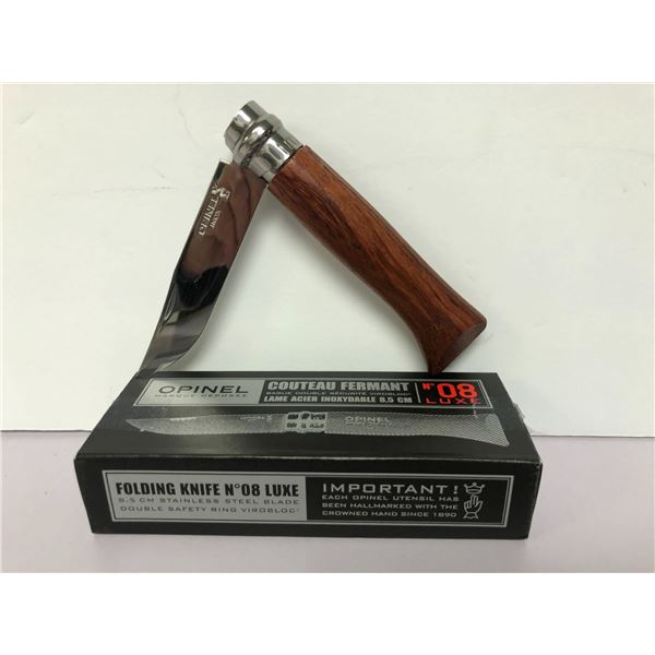 OPINEL No. 08 Luxe  8.5cm Stainless Steel Blade - Folding Knife with wood handle