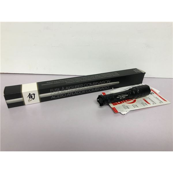 Knife Sharpener (Honing) and small LED Defender Ultra light