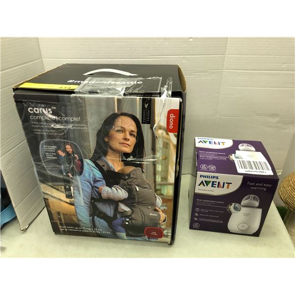 Diono Carus - Red - 4in1 Carry System with detachable backpack plus Philips Avent Fast Bottle Warmer