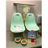 Image 1 : Cocomelon House and SkipHop Watermelon plus Two Children's Modern Chairs (one has crack) plus Foldab