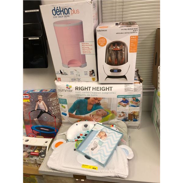 Summer Bath Center, BabyBreeza One Step Bottle Sterilizer, Dekorplus Diaper Bin, Baby Memory Book an