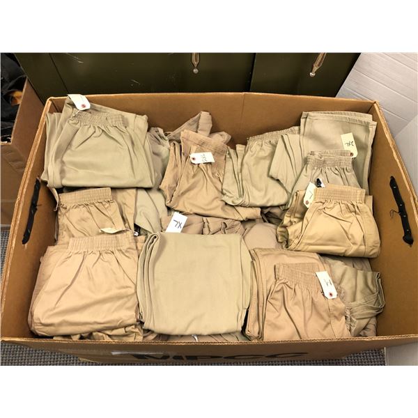 Extra Large Bin of Beige Uniform Pants (Rugby Pant Style) (These are set dec clothing that have been