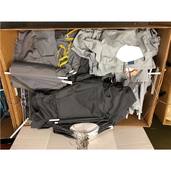 Extra Large Bin of Uniforms - Light Grey & Dark Gray Hospital Scrubs Tops and Pants - Movie Set Clot