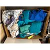 Image 1 : Extra Large Bin of Uniforms - Mostly Blues, Greens & Purples Hospital Scrubs Tops and Pants - Movie