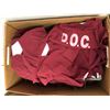 Image 1 : Extra Large Bin of Uniforms - Mostly Department of Corrections (DOC) Tops and Bottoms - Maroon Colou
