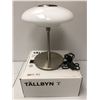 Image 1 : Ikea Tallbyn Table Light - Stainless Post and Base with White Glass Light Cover -Approx. 16in tall