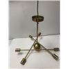 Image 1 : Brass Finish Abstract Chandelier - 6 lights