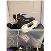 Image 3 : Table Lot of Four Bins and One Hockey Bag full of Skates , Hockey Bags & Helmets and more from the H