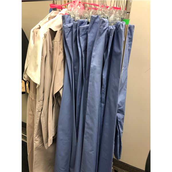 Movie Set Clothing - "WBMO West Bay Movers" on Overalls plus Scrubs - approx. 35 pieces