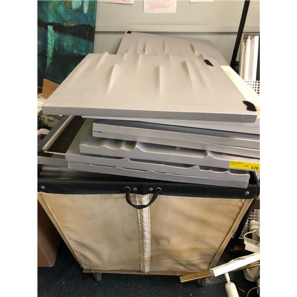 Large Bin of Acoustical Panels or Wall Décor - White and Silver (Bin not included)