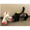 Image 1 : Group of Animals - Black Cat, Vulture and Unicorn.  Tallest is 13in tall (not including cat's tail)