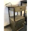 Image 2 : Vintage Metal Storage Shelving Unit with drawer and cupboard - approx. 21in x 15in x 34 1/2in