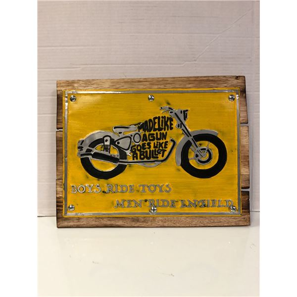 Made Like A Gun Goes Like a Bullet  Wood Reproduction Sign - approx. 16 x 11 12/in