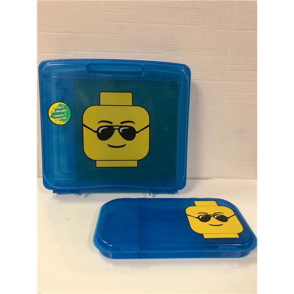 Two Lego Storage Containers (one big / one small with base plate)