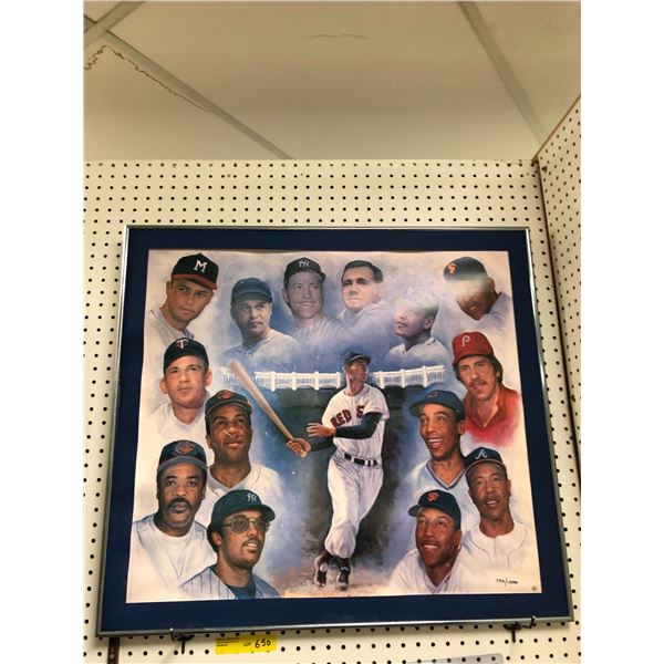 Baseball Legends - Limited Edition Print 790/1000 - no glass on frame - approx. 31 x 28in