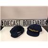 Image 1 : Diecast Boulevard Sign with Goodyear Molson Indy Baseball Hats (2) - sign is approx. 36in x 6in