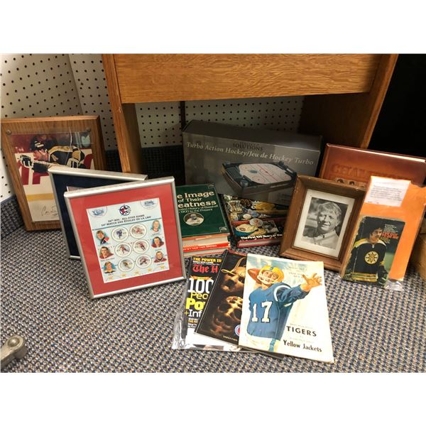 Group Lot of Baseball / Football & Hockey Collectibles - Books, Pictures, Magazines, Games and more.