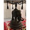 Image 2 : Elephant Table Base with Brass Etched Top - approx. 41 x 26 x 27in tall