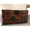 Image 2 : Vintage Steamer Chest - wood with Metal accents and Handles - approx. 39 x 17 x 21 1/2in