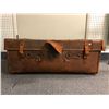 Image 2 : Leather Steamer Trunk - approx. 30in x 19in x 12in
