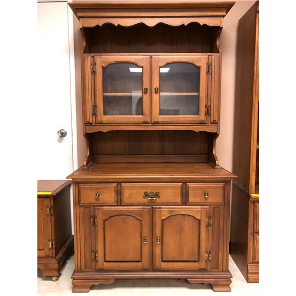 Vintage Maple Hutch - Great Condition - 42 1/2 in x 18in x 74 3/4in (two pieces)