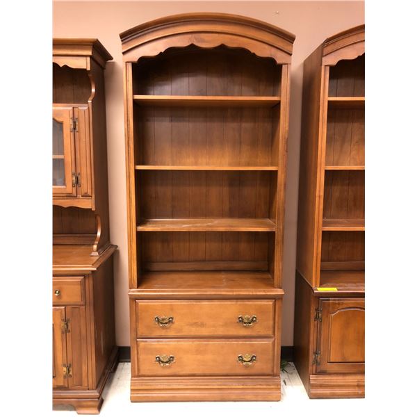 Vintage Maple Bookshelf with two Drawers - Great Condition - approx. 32 1/4 x 14 x 78in