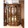Image 1 : Maple China Cabinet with Mirrored Back - Great Condition - approx. 50in x 15in x 74 1/2in  with ligh