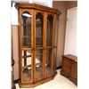 Image 2 : Maple China Cabinet with Mirrored Back - Great Condition - approx. 50in x 15in x 74 1/2in  with ligh