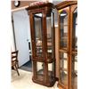 Image 2 : Curio Cabinet with Bent Glass Sides - Great Condition - approx. 28 1/2in x 11 1/2in x 76 1/2in with