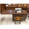 Image 5 : Vintage PFAFF 1211 Sewing Machine with Drop Down Table with drawer items and foot control plus Vinta