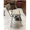 Image 6 : Group of 3 - one Vintage Folding Step stool, one upholstered chair and One Bar stool