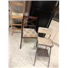 Image 9 : Group of 3 - one Vintage Folding Step stool, one upholstered chair and One Bar stool