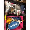 Image 1 : Two Bins of Misc. Estate Items - Including Wilson Tennis Racket plus New Toys/Makeup and Costume Jew