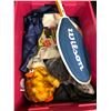 Image 3 : Two Bins of Misc. Estate Items - Including Wilson Tennis Racket plus New Toys/Makeup and Costume Jew