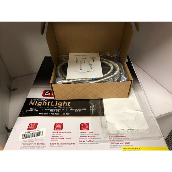 Delta Round Nightlight Toilet Seat with Hand Held Bidet Sprayer Kit