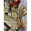 Image 3 : Table Lot of Misc. Collectibles with Fine China, Special Christmas Decorations, Crystal, Soapstone a