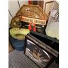 Image 2 : Corner Lot of Misc. Estate Items - Bird Cage, Framed Pictures, Small TV, Lamp, Candle Holder and Mor