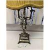 Image 3 : Metal and Crystal Vintage Table Lamp - approx. 35in tall