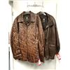 Image 1 : Two Men's Brown Leather Jackets from VIP Leathers Canada - One Small and One (Cammo) XXL