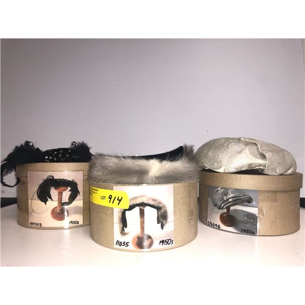 Three 1950's Ladies Hair Pieces with boxes