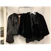 Image 1 : Two Ladies Black Fur Coats - one with fur hand muffler