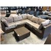 Image 2 : NAPIER BROWN 87" X 87" CORNER SECTIONAL SET WITH TABLE