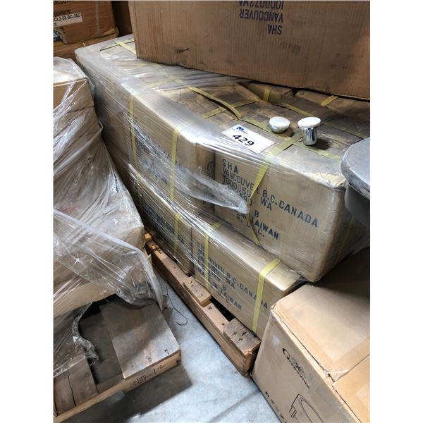 PALLET OF SHOWER ROD ENDS