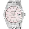 Image 2 : Rolex Mens Stainless Steel Pink Diamond Datejust Wristwatch