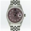 Image 3 : Rolex Mens Stainless Steel Pink Diamond Datejust Wristwatch