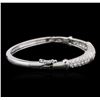 Image 2 : 14KT White Gold 2.30 ctw Diamond Bangle Bracelet